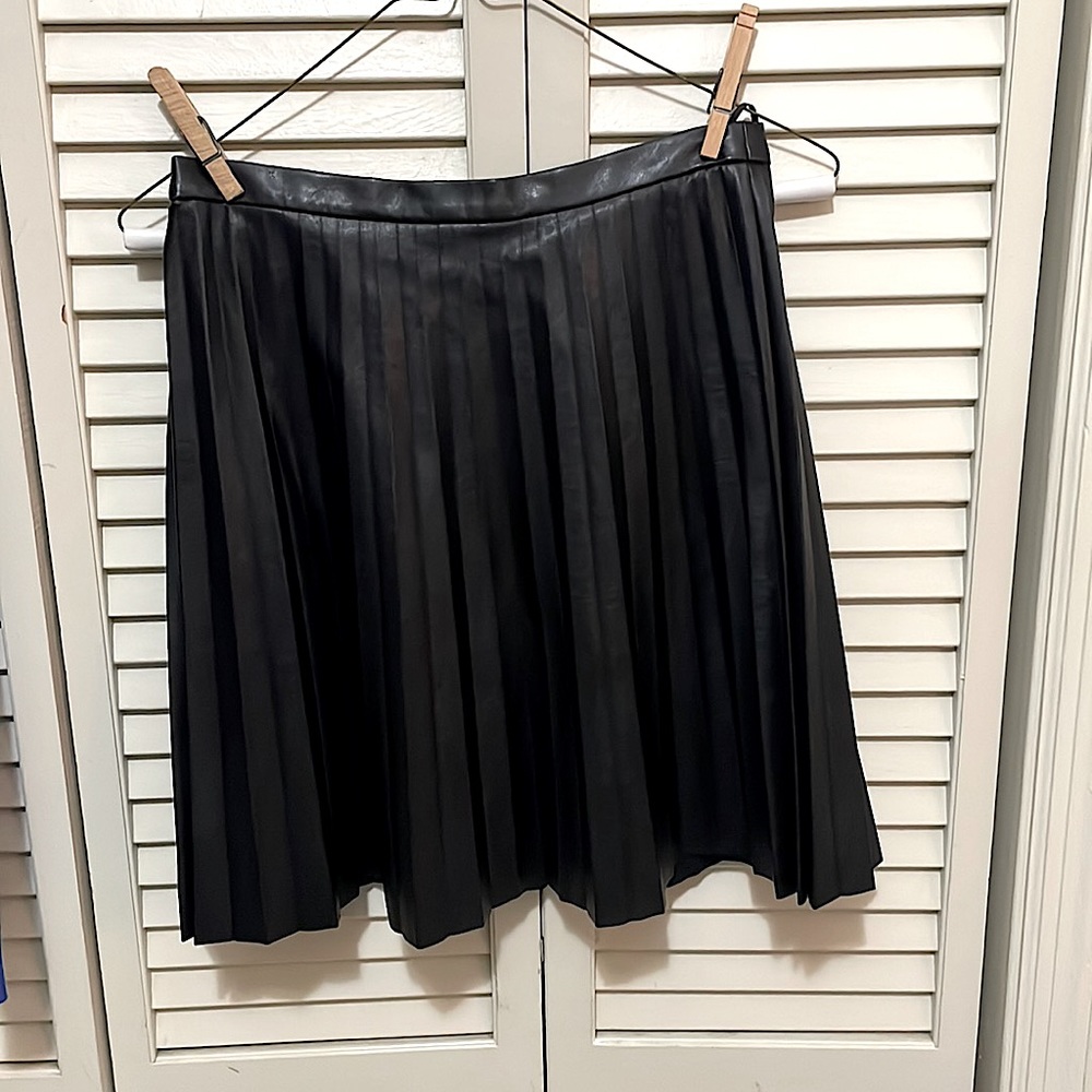 J.Crew faux leather pleated skirt
